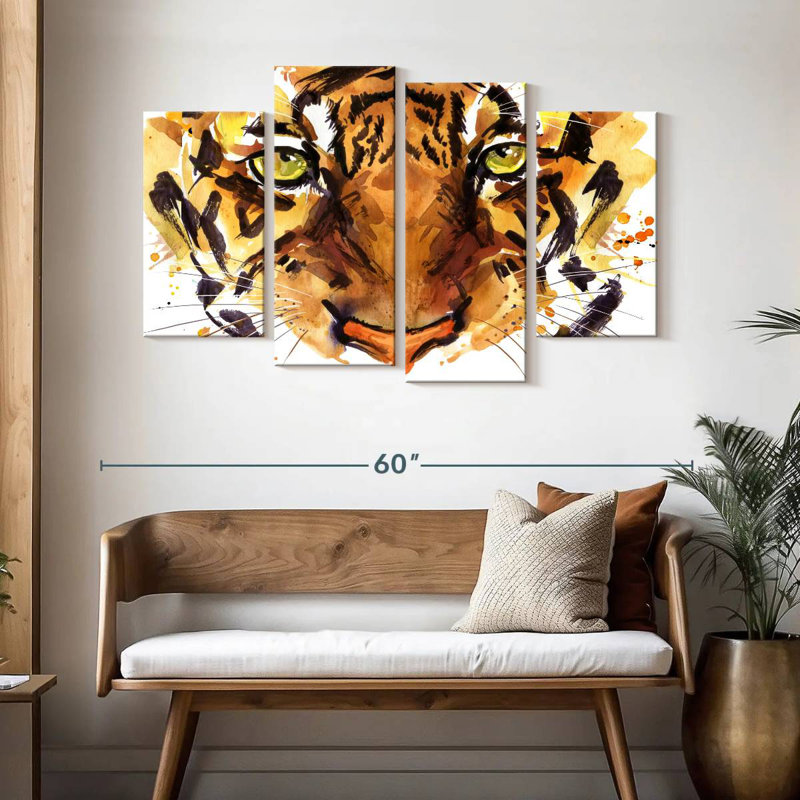 Brampt Fierce Tiger, 32" H x 52" W