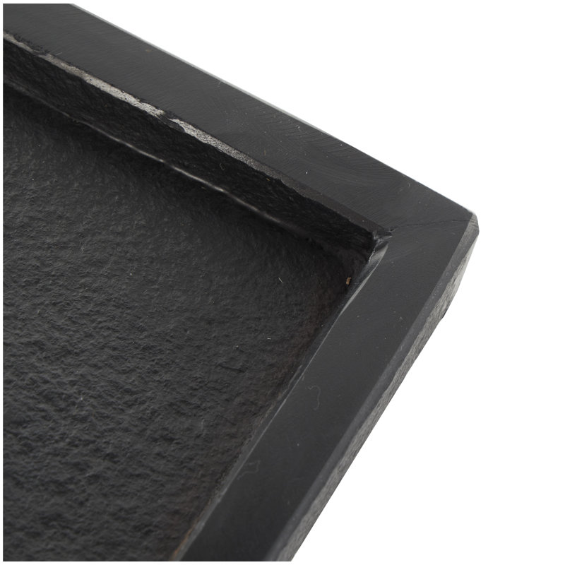 Violanda Marble Minimalistic Slim Textured Decor Black Tray Set, 1.35" H x 14.30" W x 7.15" D