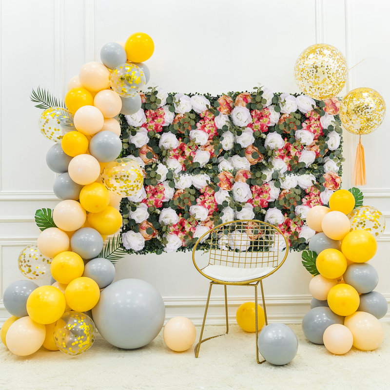 6 panneaux muraux de fleurs artificielles