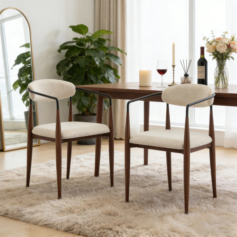 Chaise de salle à manger avec accoudoirs, ensemble de 2 (table non incluse)