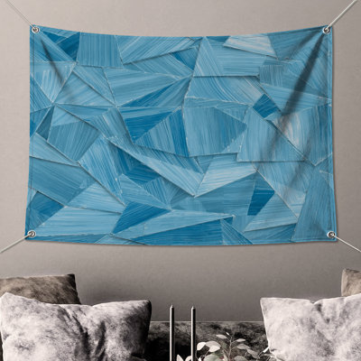 Blue Triangular Shapes Wall Tapestry - Geometric Shapes Wall Decor
