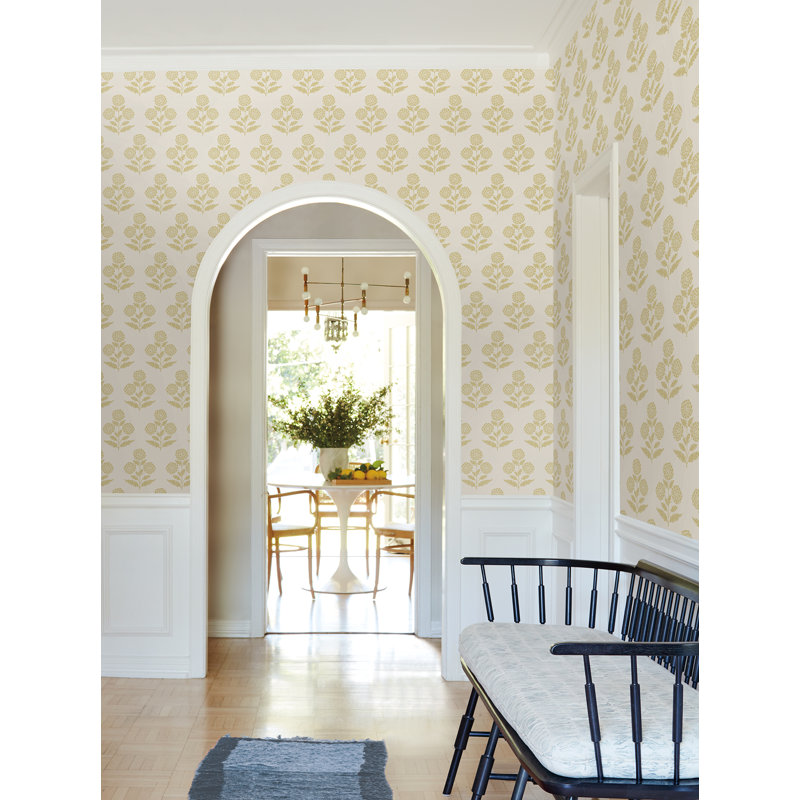 Souci Butter Marigolds Wallpaper, Yellow