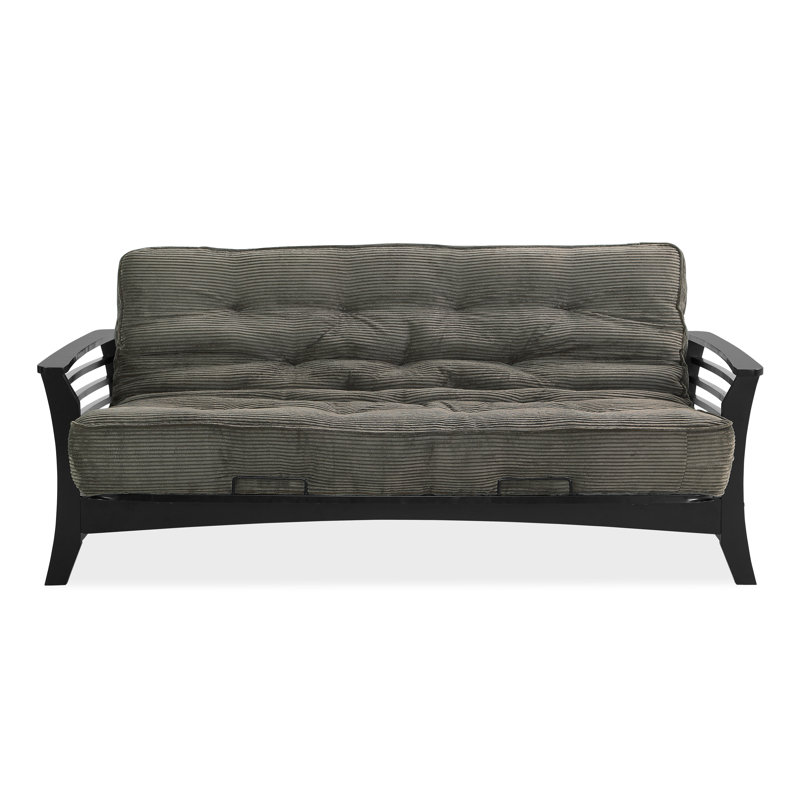 Futon et matelas Mccaffery, Velours côtelé couleur sauge