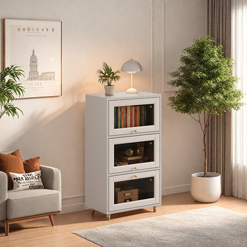Bibliothèque de rangement pratique, (3 tablettes) H 23,6 po x l 44 po x P 15,7 po, Blanc