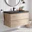 Meuble-lavabo mural en mélamine de bois de rose de 76 cm (30 po), résistant à l'usure, aux égratignures et à la porosité, surface facile à nettoyer, préassemblé.-836164480