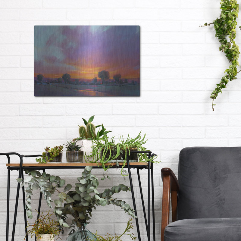 «Fiery Sunset I» par Tim O'Toole, art mural en métal, H 12 po x l 16 po
