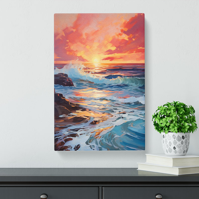 Seascape Expressionism Art - Wrapped Canvas, 50cm H x 35cm W x 3cm D