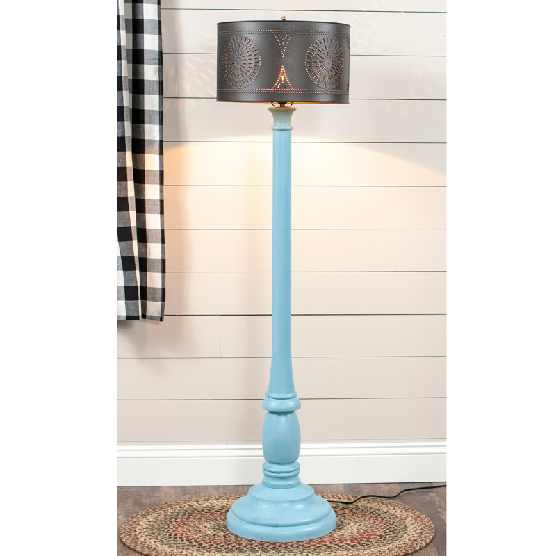 Haslam 59'' Traditional Floor Lamp, Misty Blue