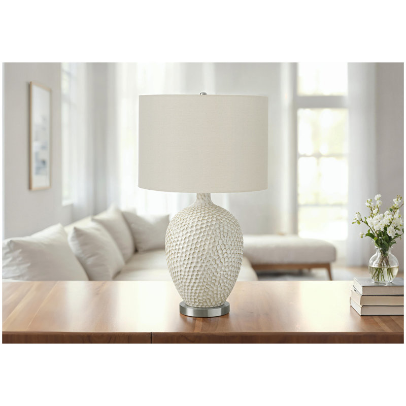 Lighting, 28"h, Table Lamp, Cream Ceramic, Ivory / Cream Shade, Contemporary