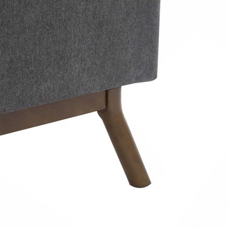 Storage Coffee Table,Ottoman, Dark Gray Linen