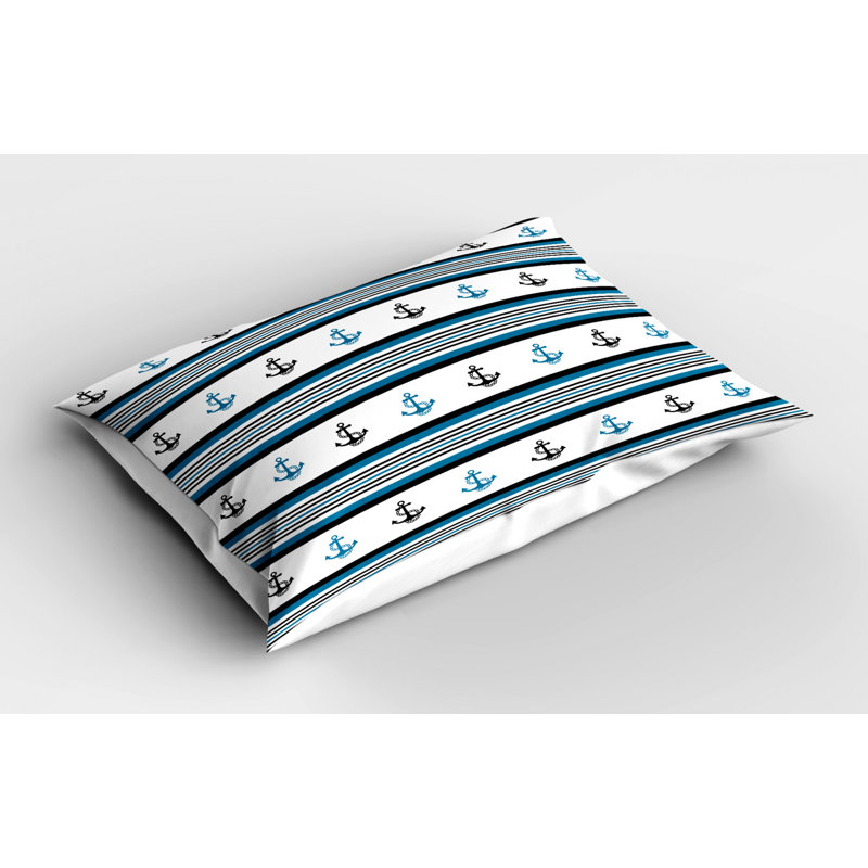Black/Blue Poyester Microfiber Piece Sham, Twin