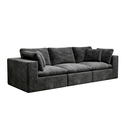 108.3*39.4"Modular sectional sofa seat,Upholstered compressed couch ,No assembly required,3PC free combination,Plush corduroy fabric