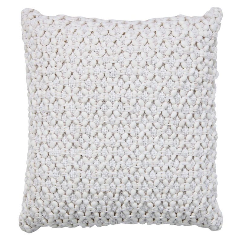 Housse de coussin diamant tressé carré, Blanc