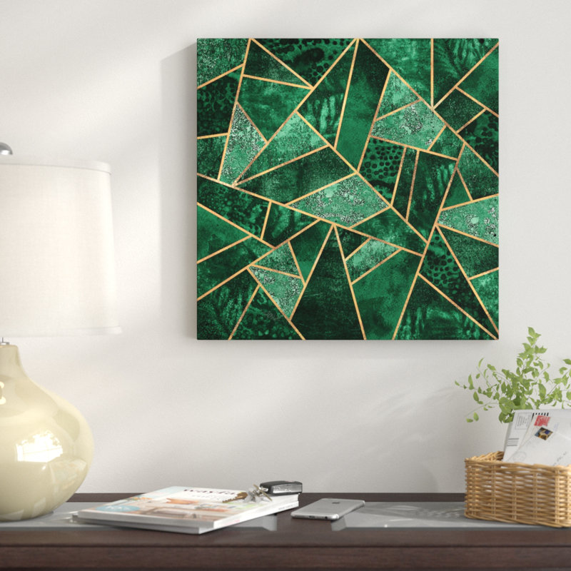 Deep Emerald - Impression sur toile, H 37 po x l 37 po x P 1,5 po, Toile tendue, Pas de tapis