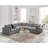 Shabby Elegance Judith Linen Modular L-Sectional, Grey