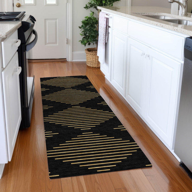 Premium Machine Washable Jahnke AMF1017 Geometric Rug, Runner 2'3" x 7'6"