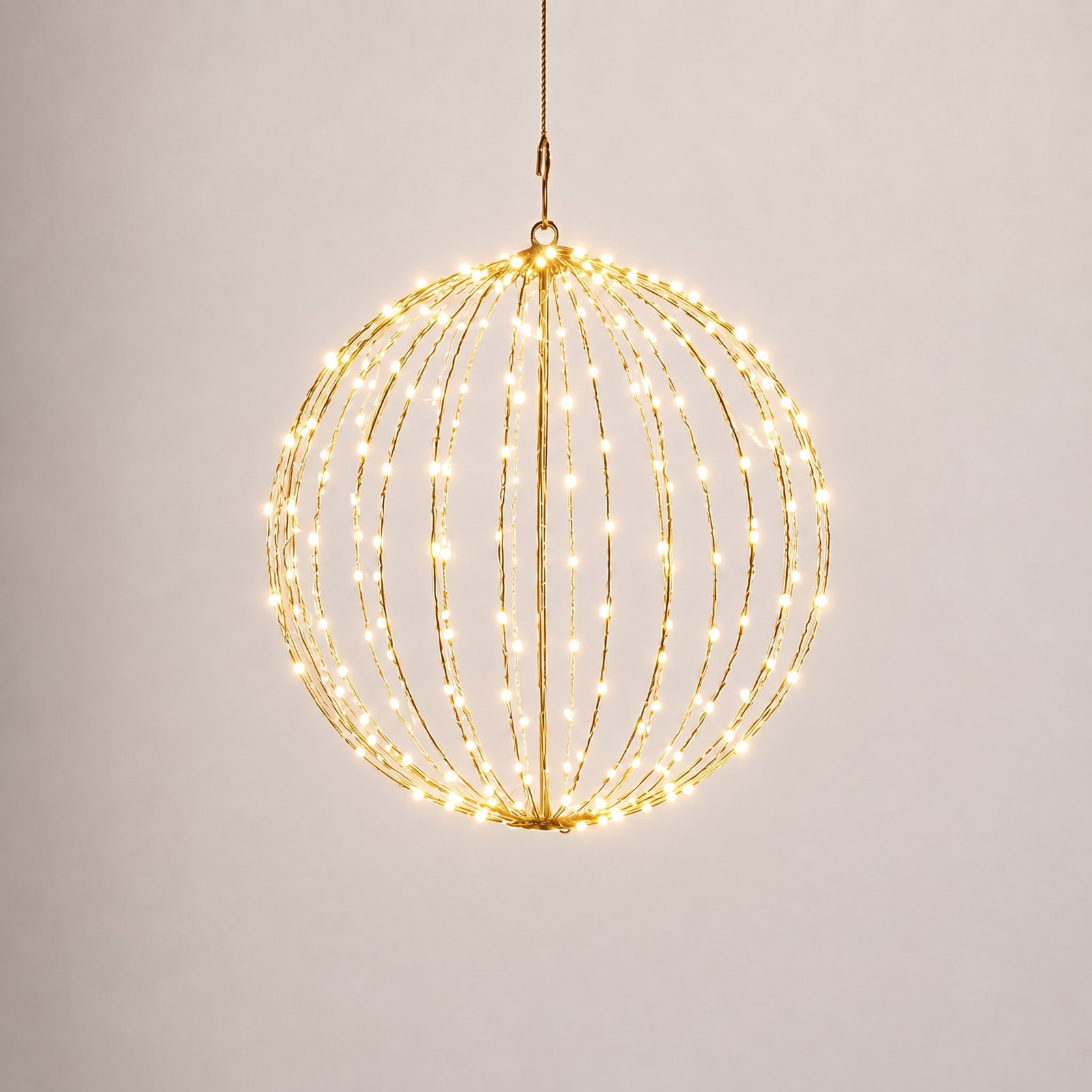 20" 200-LED Hanging Light Sphere, Brown