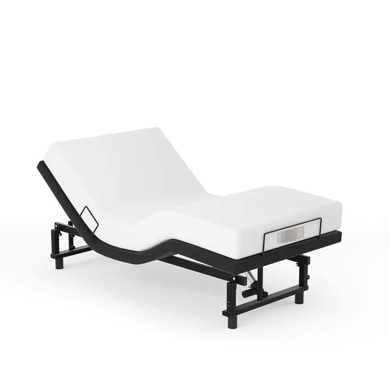 Cadre de lit grand ajustable, télécommande avec charge, sommeil zéro gravité, convient à toutes les positions de sommeil, assemblage facile à deux personnes, éclairage à DEL, cadre en métal avec mousse à mémoire de forme