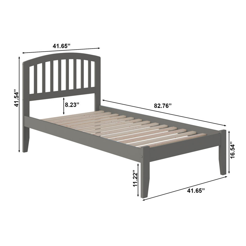 Bealeton Solid Wood Platform Bed, Twin XL, Gray
