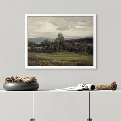 «Country Field Green Forest Cloudy Sky» sur papier