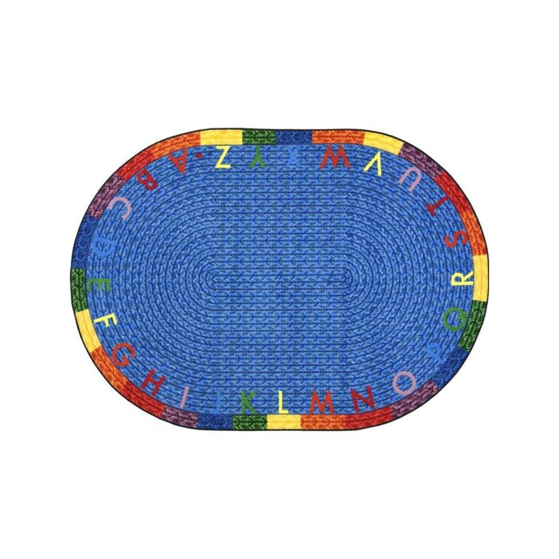 Tapis éducatif pastel par Joy Carpets, Ovale 5 pi 4 po x 7 pi 8 po