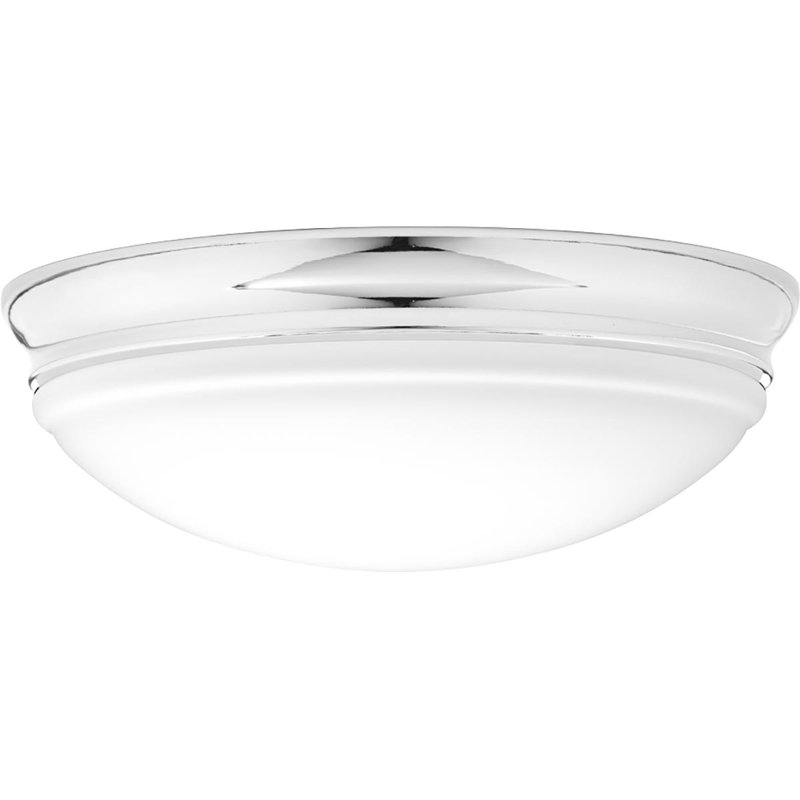 Mccully Glass LED Flush Mount, 4.50" H x 13.50" W x 13.50" D, Polished Chrome