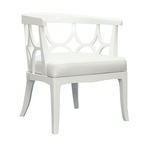 Linen Barrel Chair, White