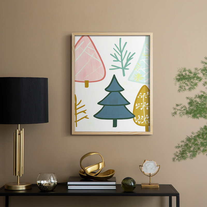«Christmas Holiday Art CCLXVI», reproduction d'art encadrée - bois massif, Naturel, H 21 po x l 17 po