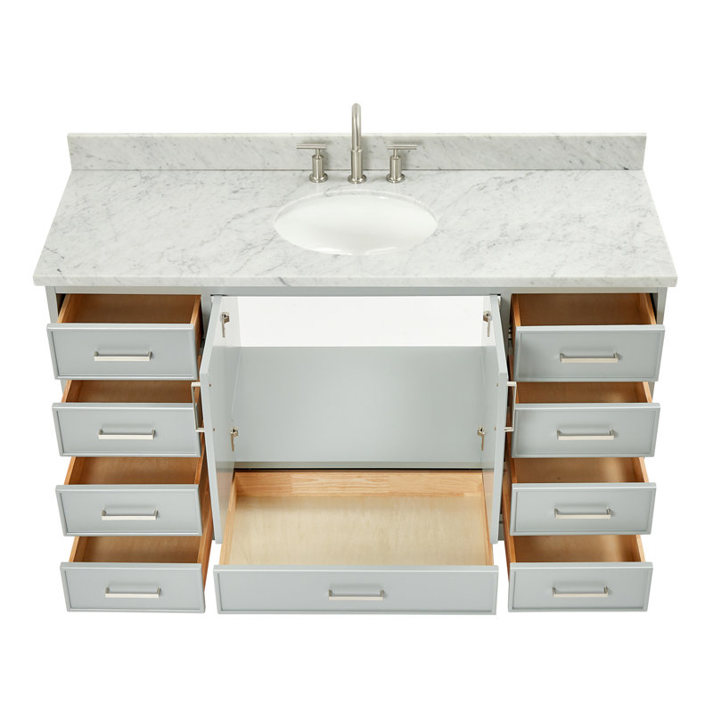 Meuble-lavabo simple avec plateau Abita 61, Gris