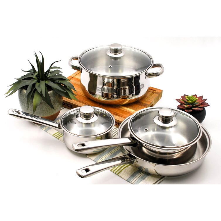 Lynns 7 - Piece Stainless Steel Cookware Set & Reviews