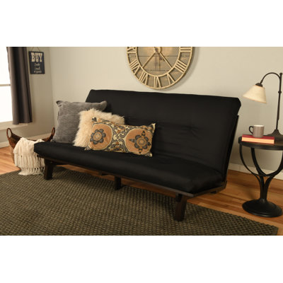 Higden Full 75" Wide Tufted Back Futon and Mattress