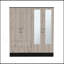 Armoire Ron, chambre, noir / gris clair