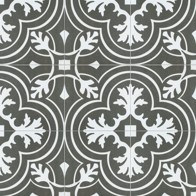 Twenties 8" x 8" Ceramic Patterned Wall and Floor Tile