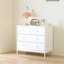 Commode blanche à 4 tiroirs pour enfants, armoire de rangement en bois pour chambre d'enfant, chambre de bébé, garde-robe, table de chevet pour bébé ou salon