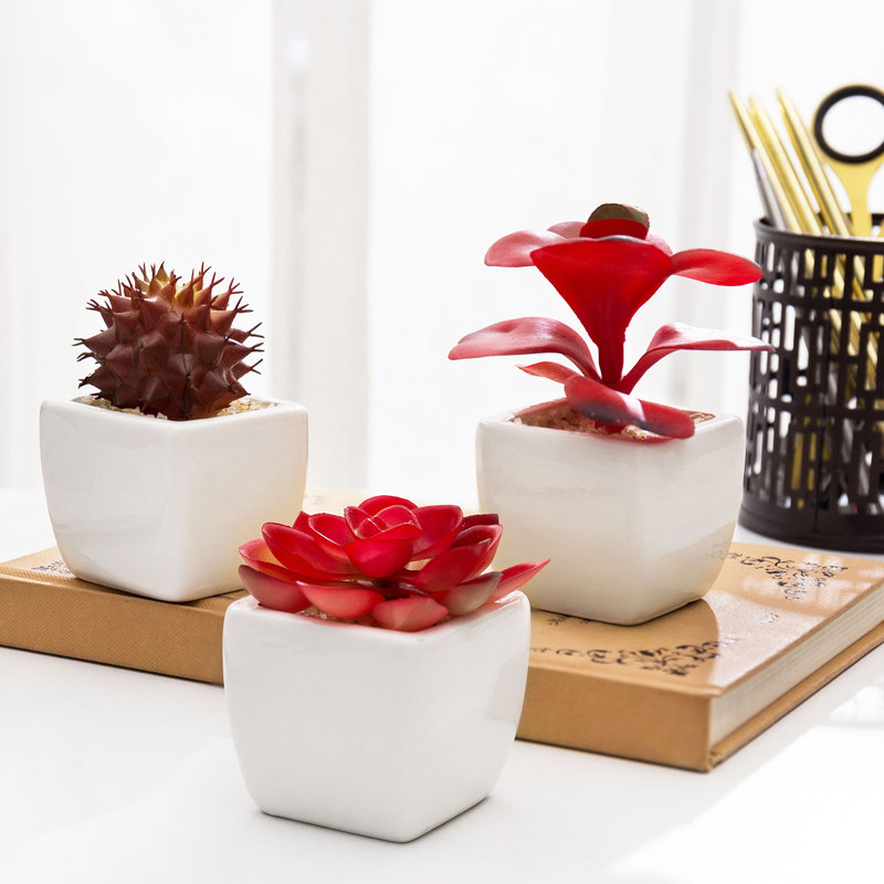 3.25'' Faux Plant in Ceramic Pot