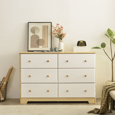 Isabela 6 Drawer Solid Wood Double Dresser by Union Rustic