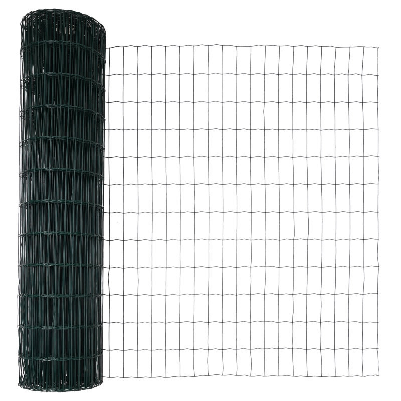 Galvanised Steel Border Fencing, 120 x 2500 x 0.2 cm, Green