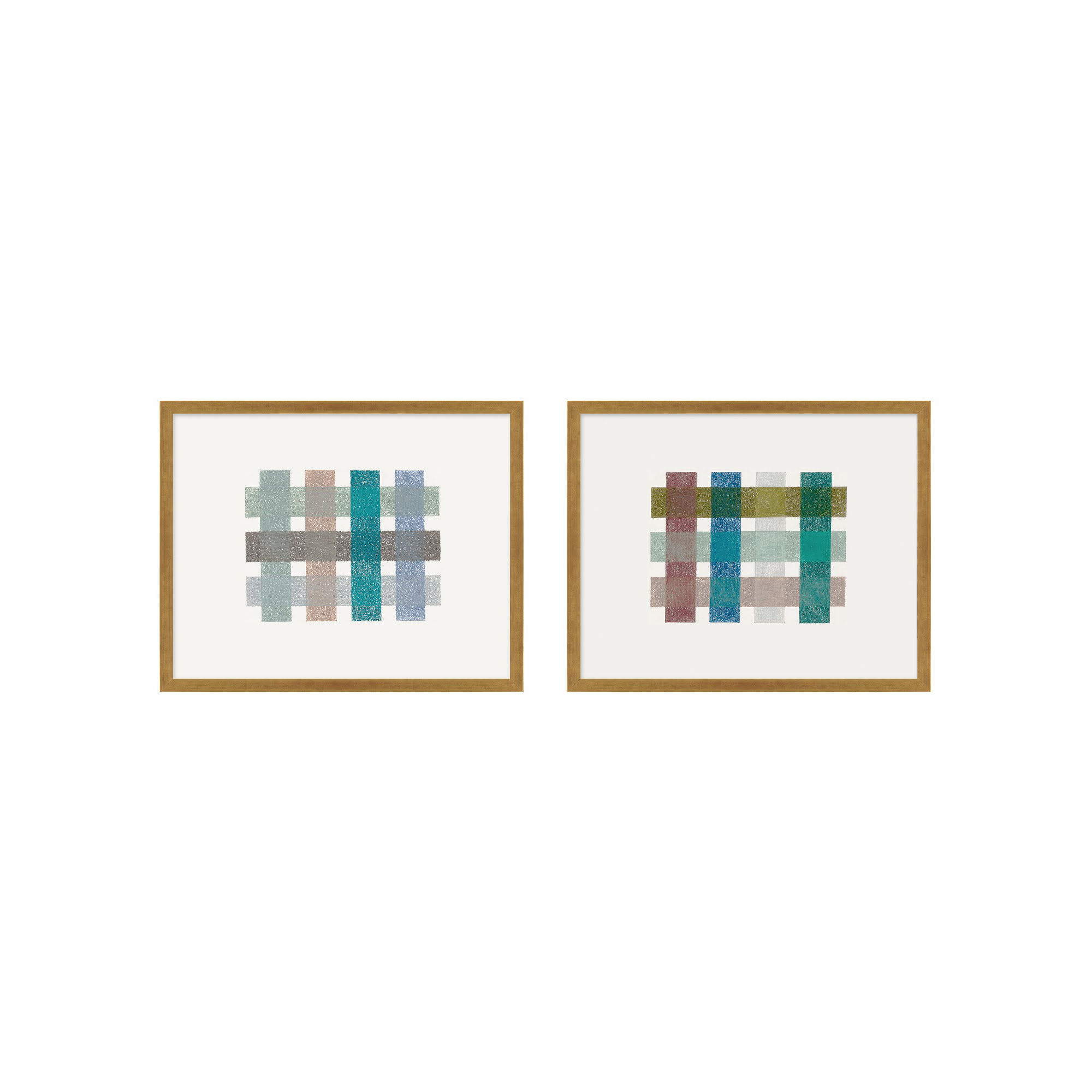 Gridlock Horizontal by Beth James, 30'' H x 76'' W x 1.25'' D, Gold Framed