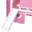 Lit mezzanine double rose avec glissade et tour. Bois massif et structure pour plus de stabilité. Espace de rangement spacieux. Capacité de poids de 400 lb Pour les enfants de plus de 6 ans. L 96 po x l 57,9 po x H 75 po.