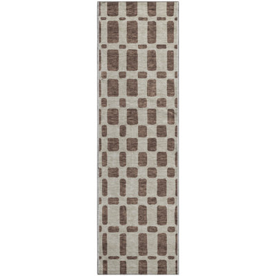 Premium Machine Washable Prisco Brown Rug