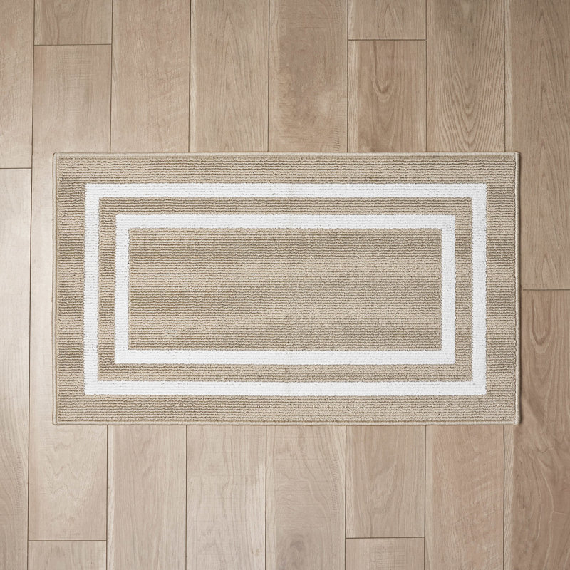 Nautica Double Line Machine Washable All Loop Tufted Rugs 1-Piece, Rectangle 2'2" x 3'9"