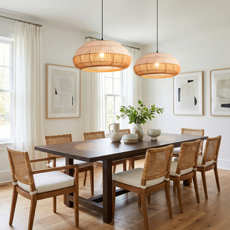 Luminaire suspendu en rotin 19 po Boho