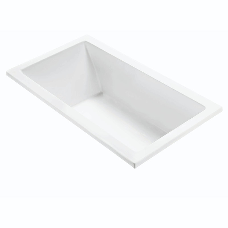 Andrea® 19 DoloMatte 54" x 32" Soaking Solid Surface Bathtub, Undermount, 20.75" H x 60" W x 36" D