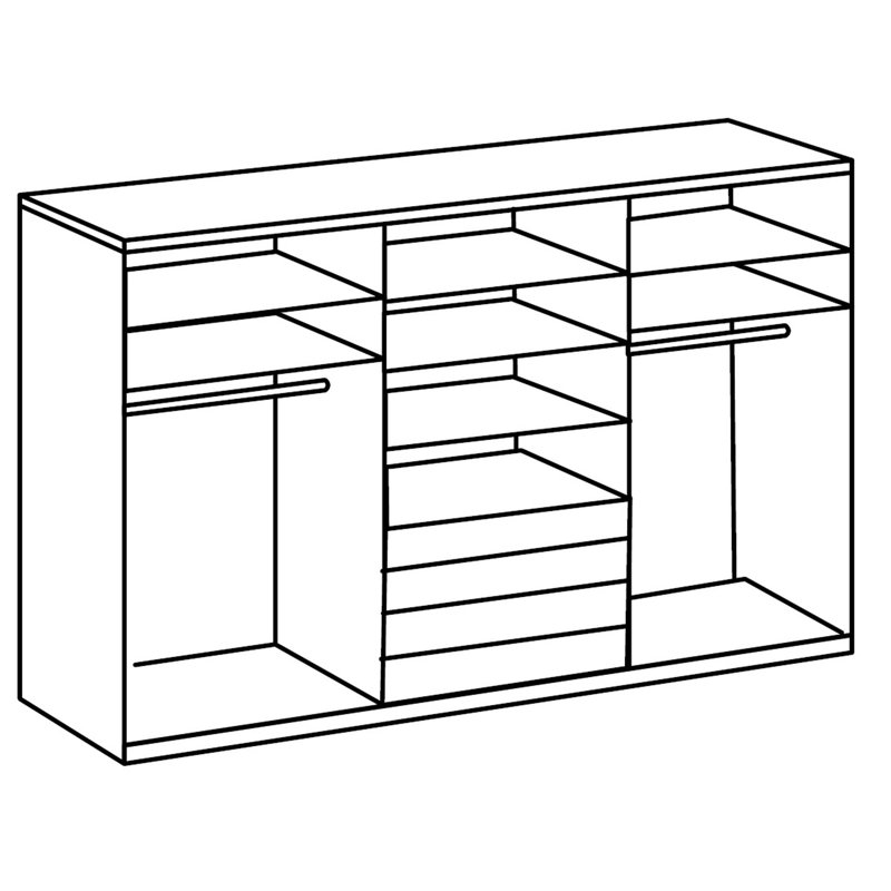 Branchburg 2 Door Manufactured Wood Wardrobe, White/Brown