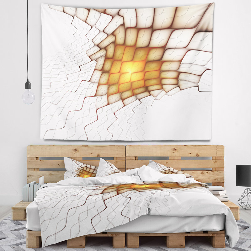 Tapisserie de blocs de flammes abstraites, H 78 po x l 92 po