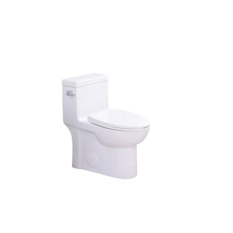 Toilette économiseur d'eau 1,28 po, conception allongée et confortable, siège, chasse d'eau de 1000 grammes, blanc brillant 003S, appareil de salle de bain au sol, hauteur latérale, score de chasse d'eau, fixation brillante