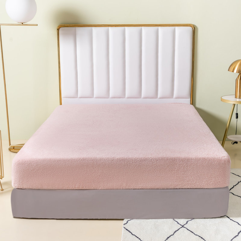 Teddy Fleece Fitted Sheet, Pink, Single (3')