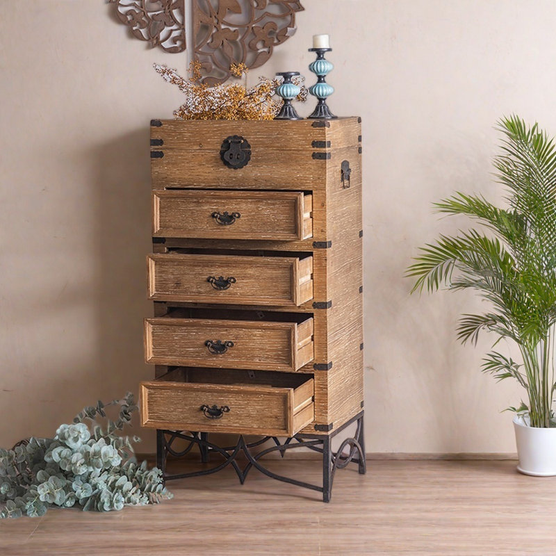 Armoire d'appoint en bois massif rétro
