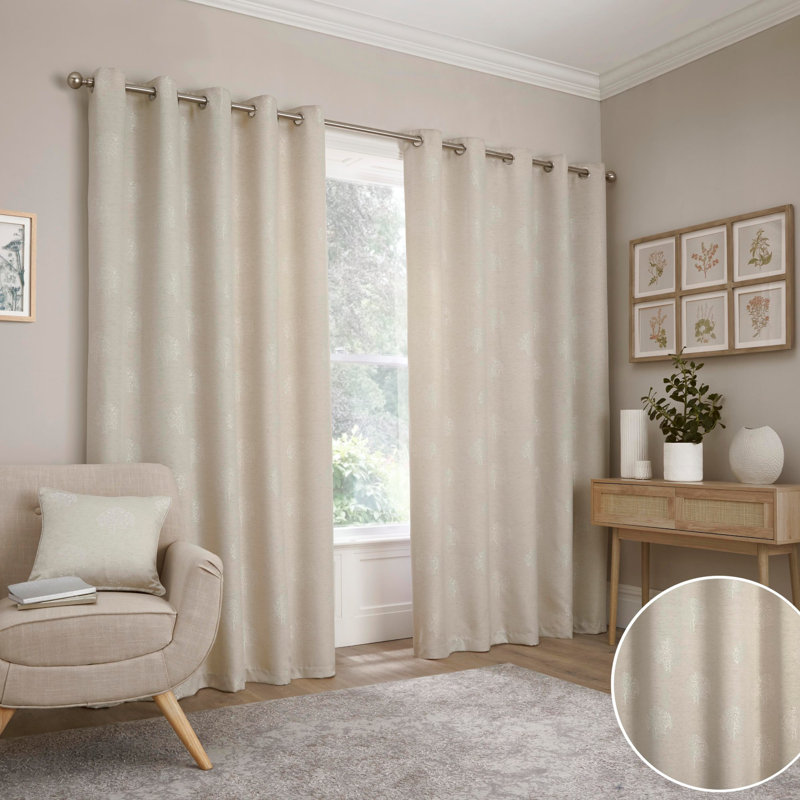 Semi Sheer Curtain Pair, 168 x 229 cm, Natural