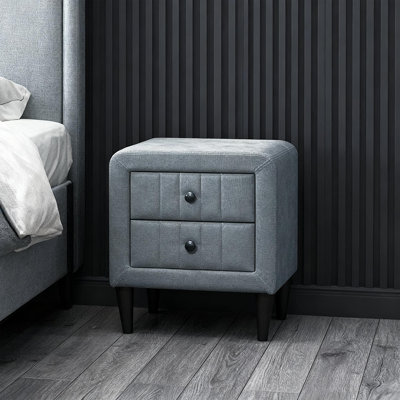 Brushed Linen Nightstand With 2 Drawers | Soft & Stylish Storage by Ebern Designs